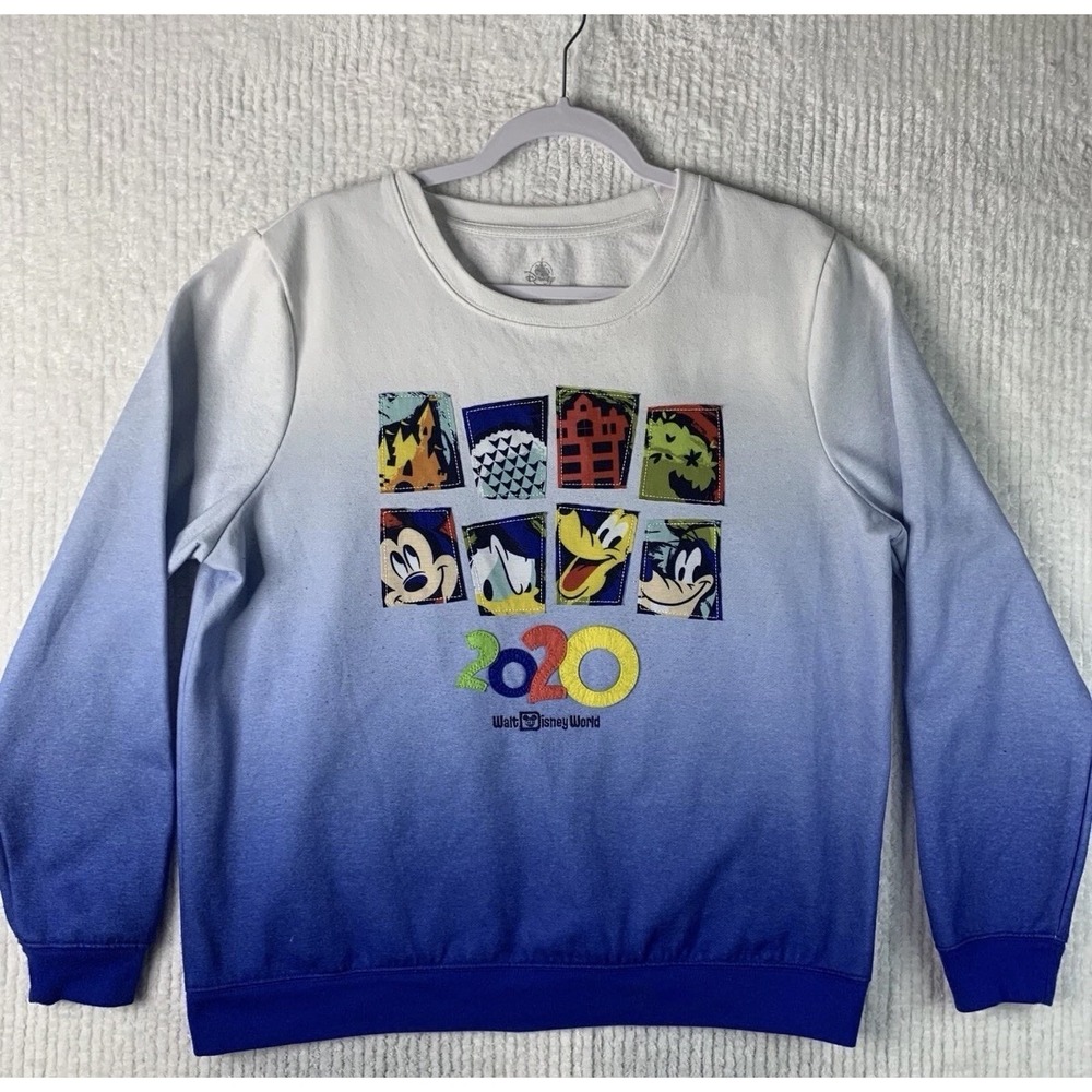 Disney Parks Walt Disney World Women's XL Sweatshirt 2020 Ombre‎ Blue White